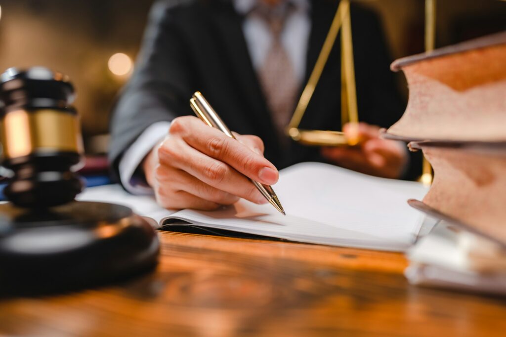 law and authority lawyer concept, judgment gavel hammer in court courtroom for crime judgement