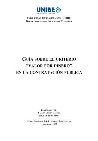 Guia valor por dinero - noviembre 2022